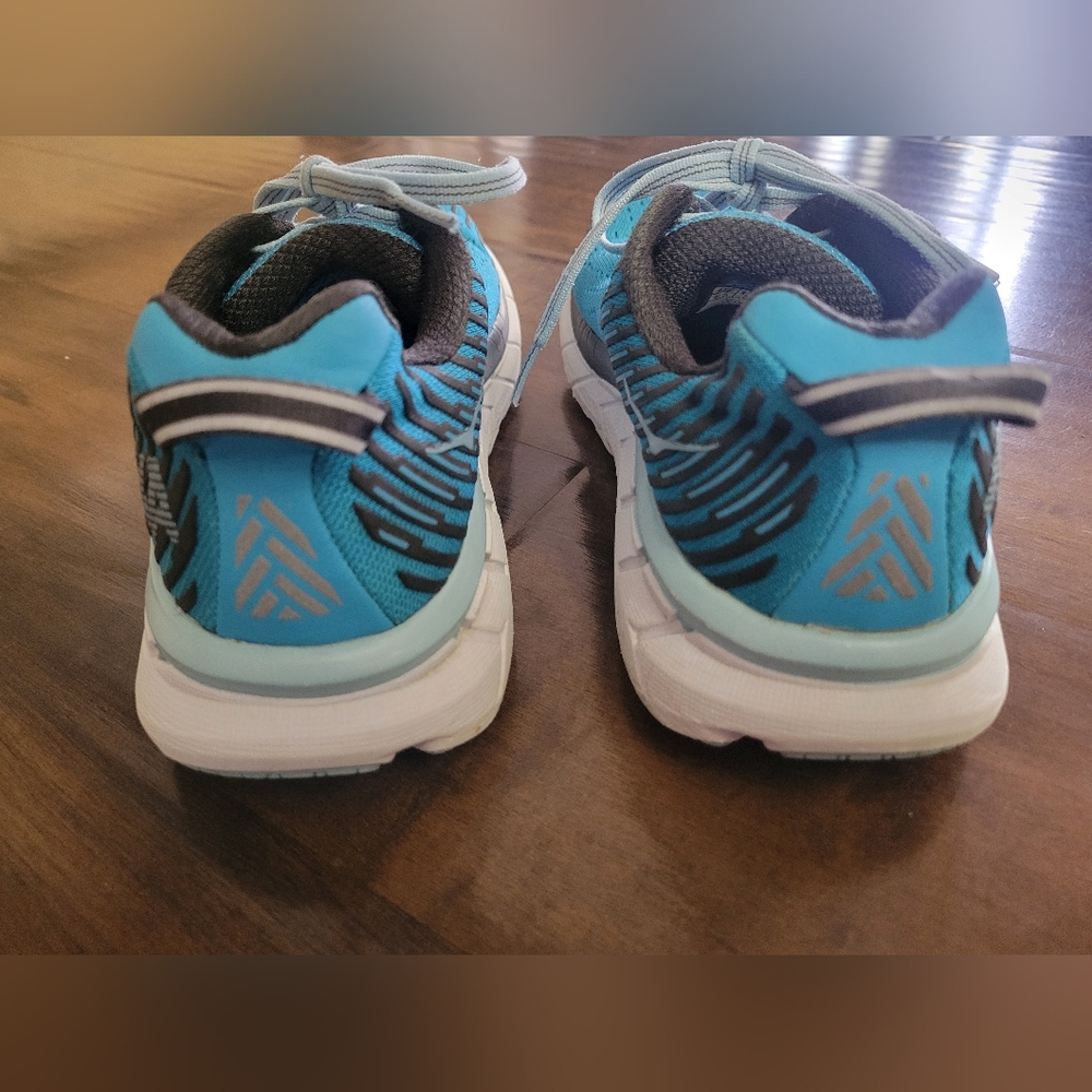 Hoka Women's Clifton 5 Cyan Dark Shadow Running Shoes Size 6.5 Athletic Sneakers - Picture 8 of 13